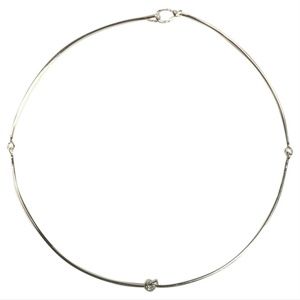 Stella & Dot Silver Simple Knot Collar Necklace